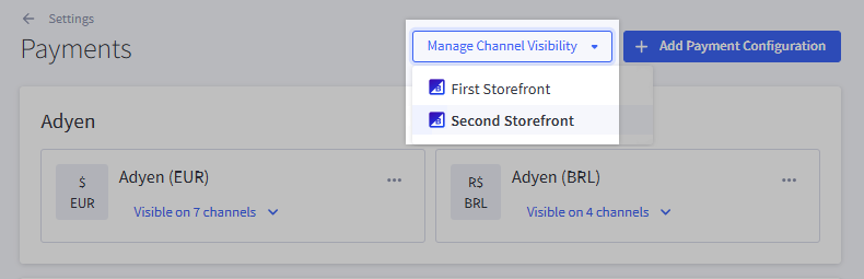 Multi-Storefront Payment Methods